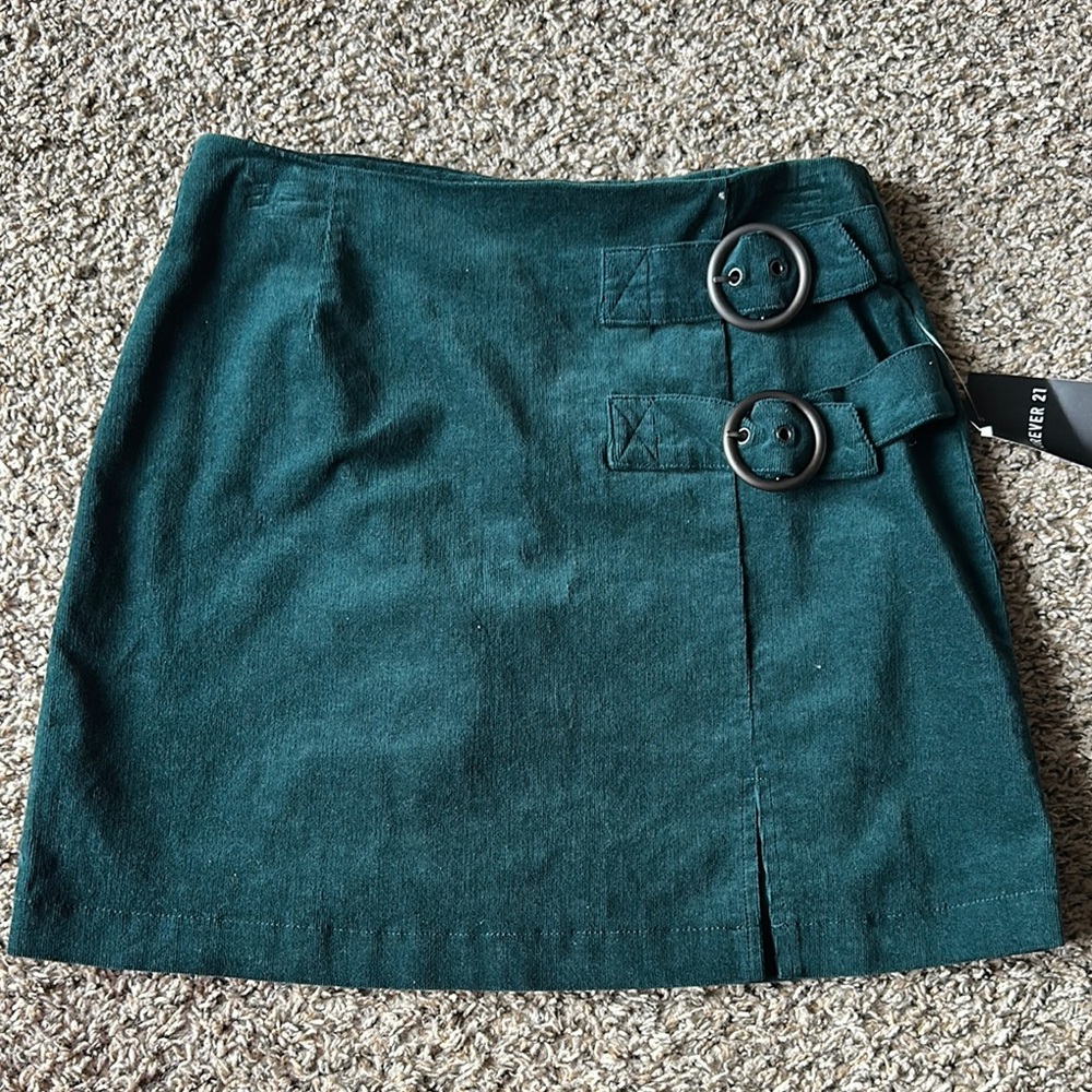 Stylish Teal Skirt with Button Detail